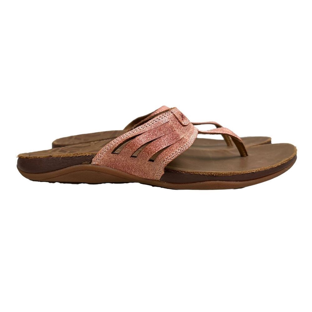 Chaco Womens Sansa‎ Sandals Leather Embossed Vamp Arch Support Rubber Soles Sz 5